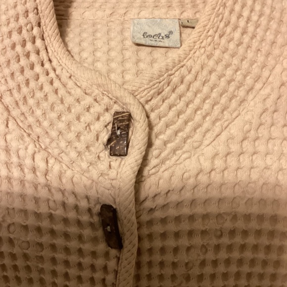 100% cotton waffle fabric jacket blazer large toggle buttons - pockets oatmeal - Picture 8 of 11